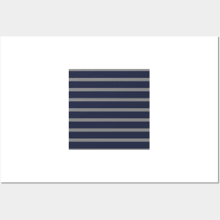 Grey and Navy Stripes Posters and Art